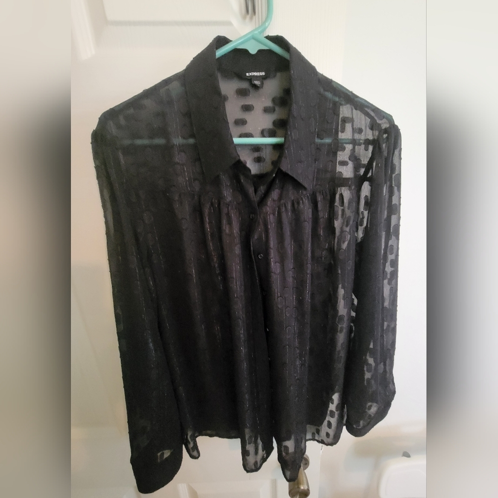 Sheer dot print blouse